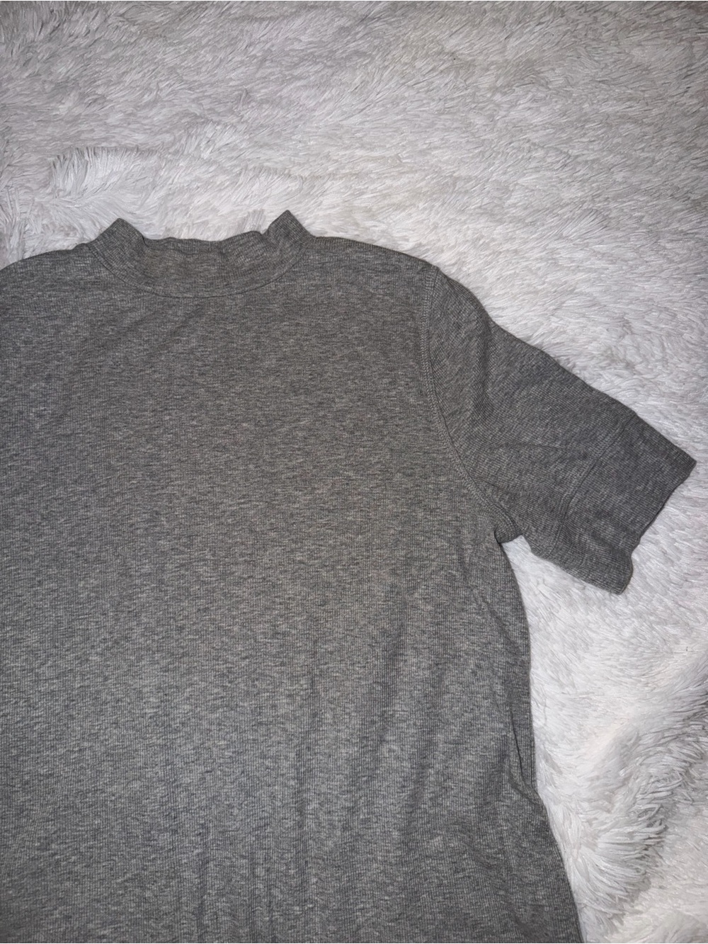 GAP Gray Short-Sleeve Mock Rib T Neck Tee size XXL